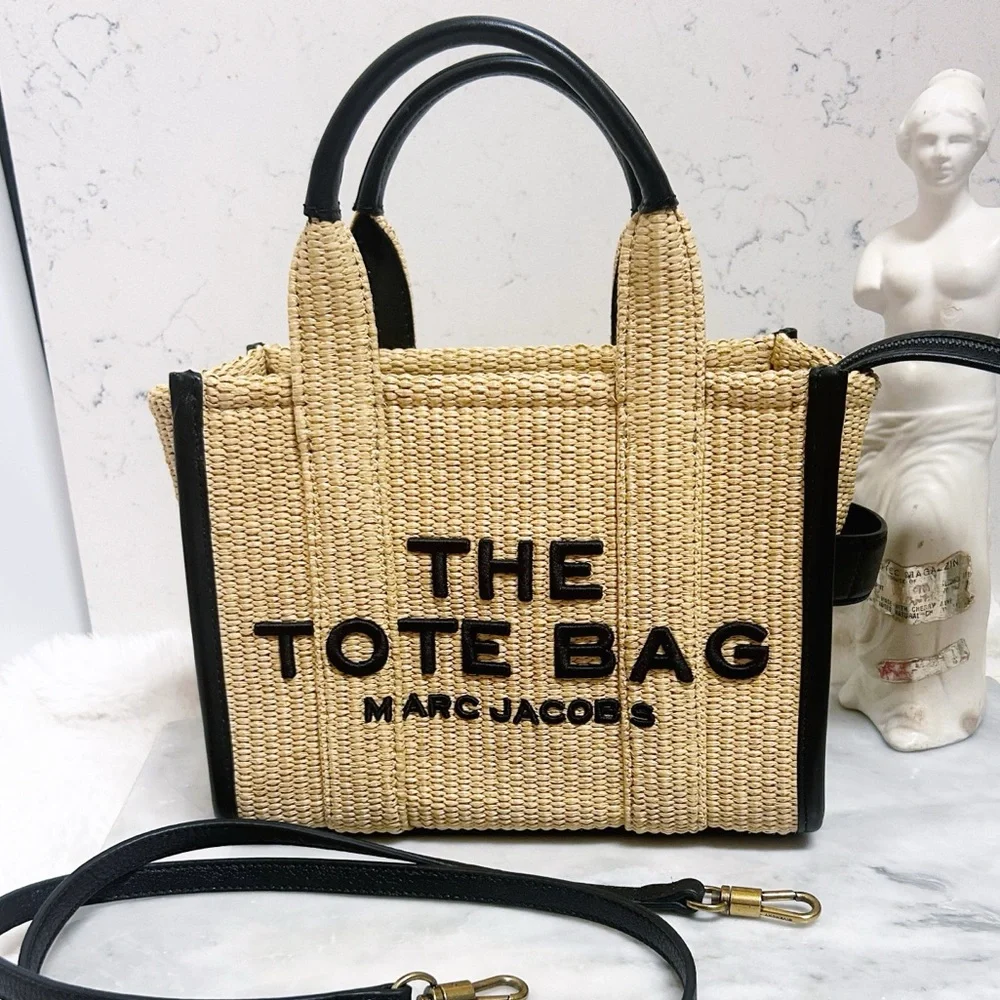 Authentic Marc Jacobs “The Tote Bag” in Natural size Small Woven Tote Bag